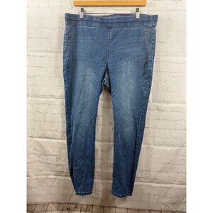 Womens Size XL High Waisted Pull On Stretchy Jeans Blue Casual Streetwear